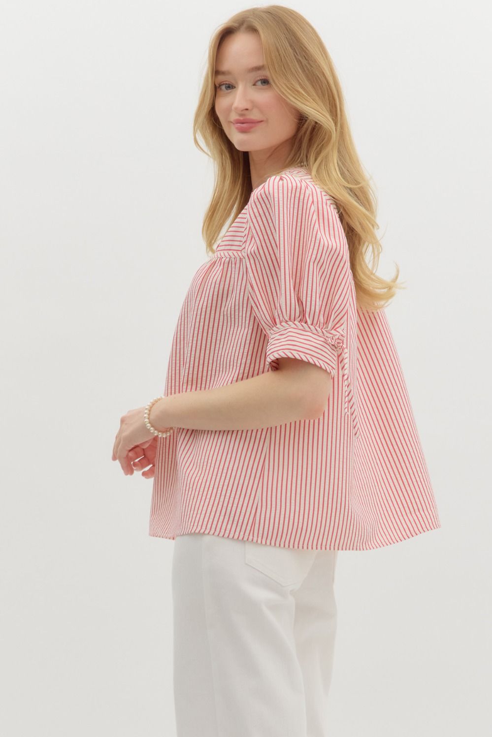 Everly Red Striped Top