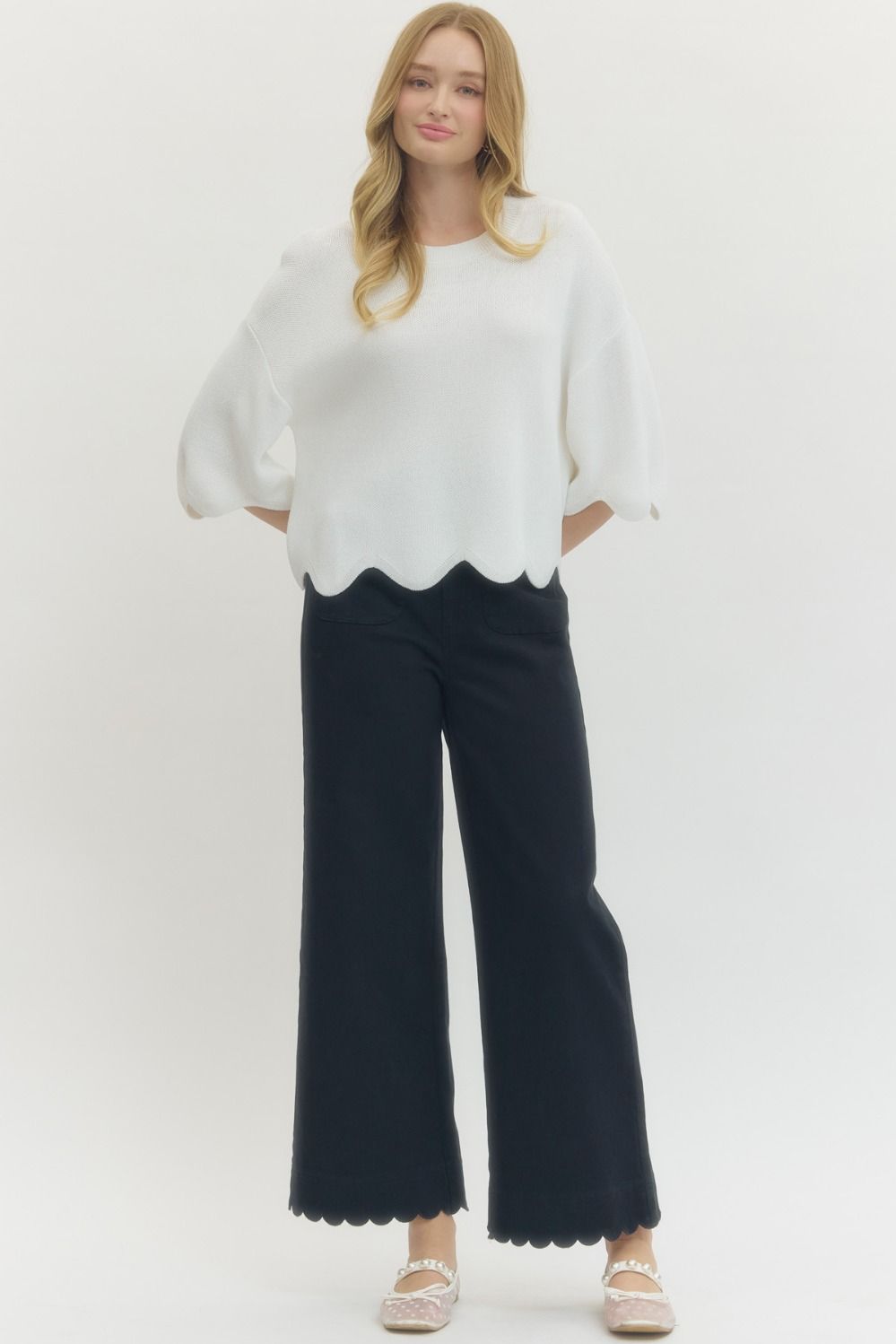 Entro Scallop Trimmed Pants