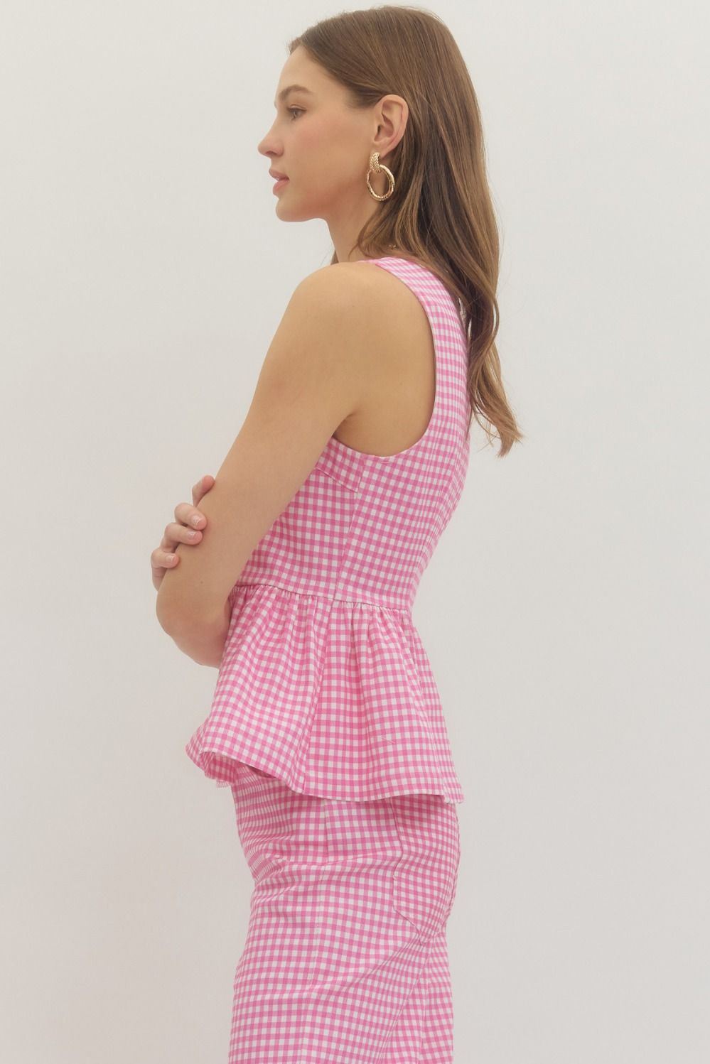 The Shayla Pink Gingham Top