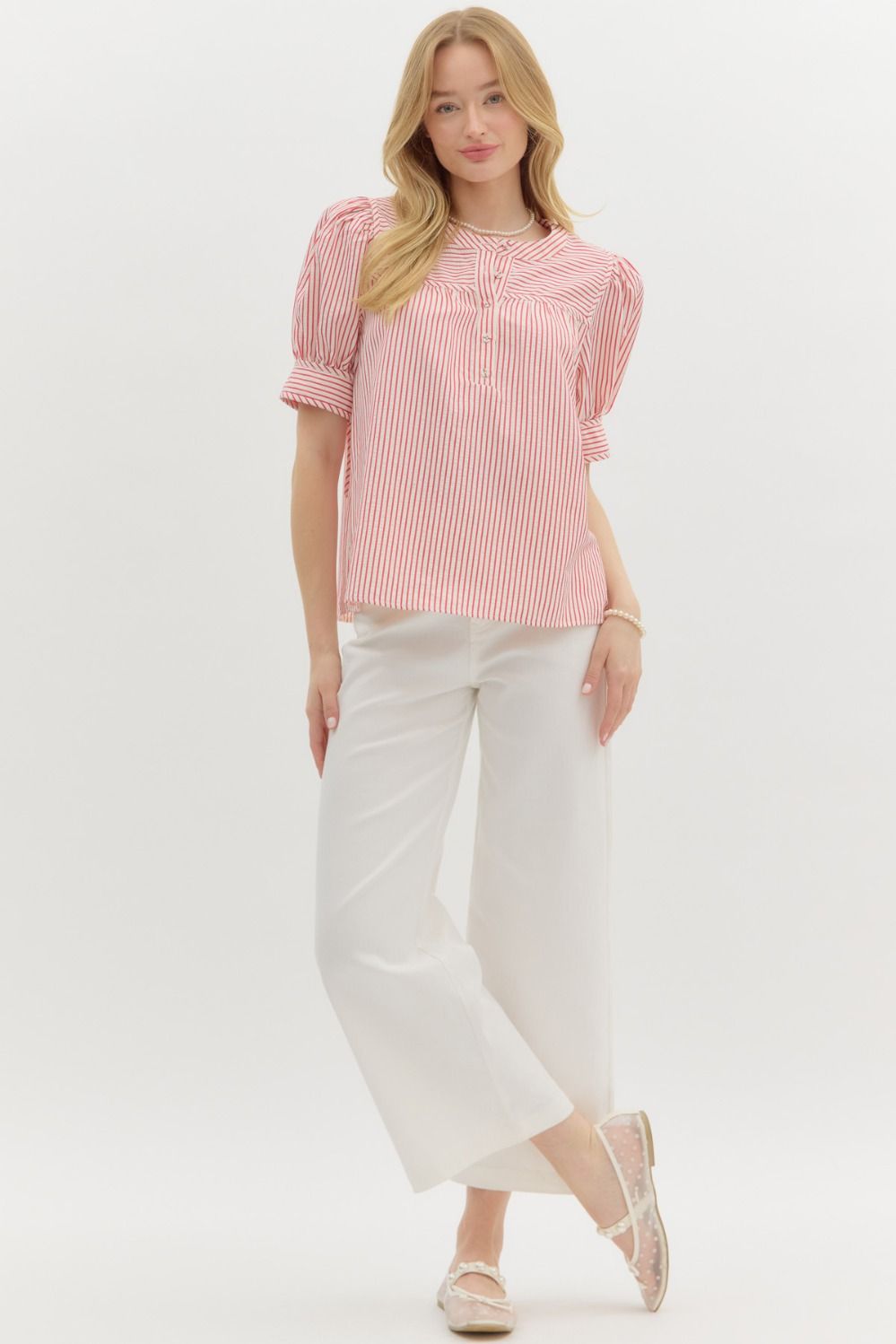 Everly Red Striped Top