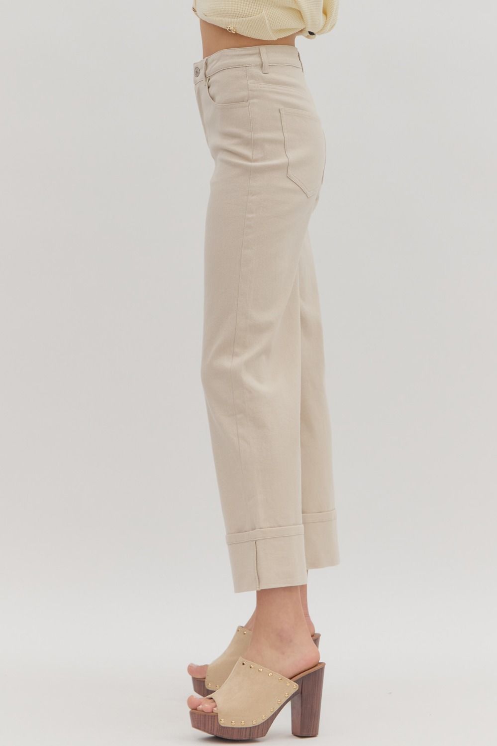 Entro Mid Rise Ankle Length Cuffed Pants