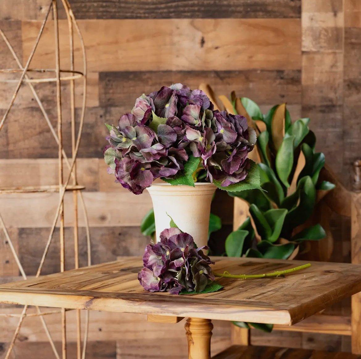 Antique Burgundy Real Touch Hydrangeas 14” Stem