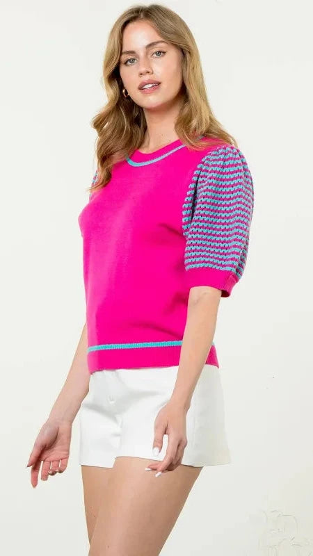 Belle Short Puff Sleeved Sweater