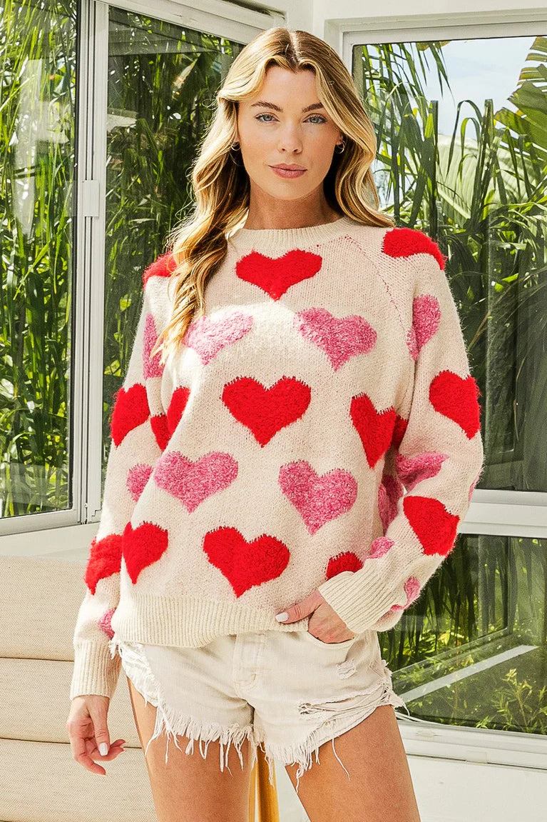 Oatmeal Valentine’s Day Sweater