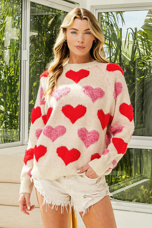 Oatmeal Valentine’s Day Sweater