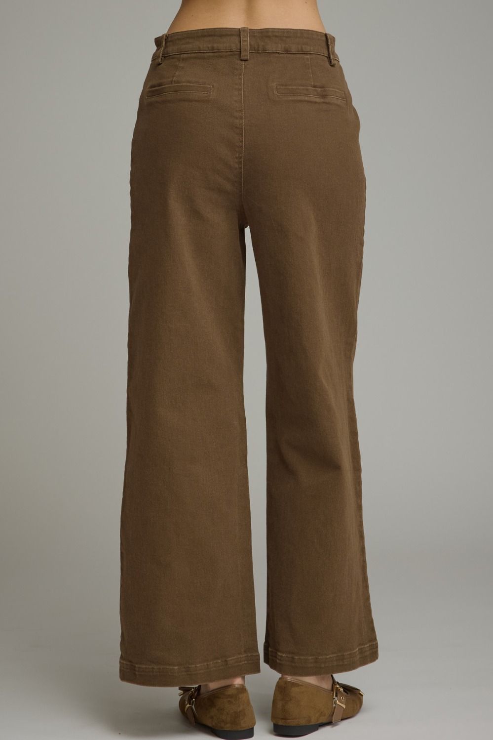 Entro Wide Leg Pants With Horsebit Detail