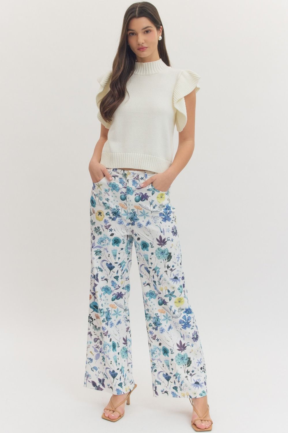 Entro Blue Mix Floral Pants