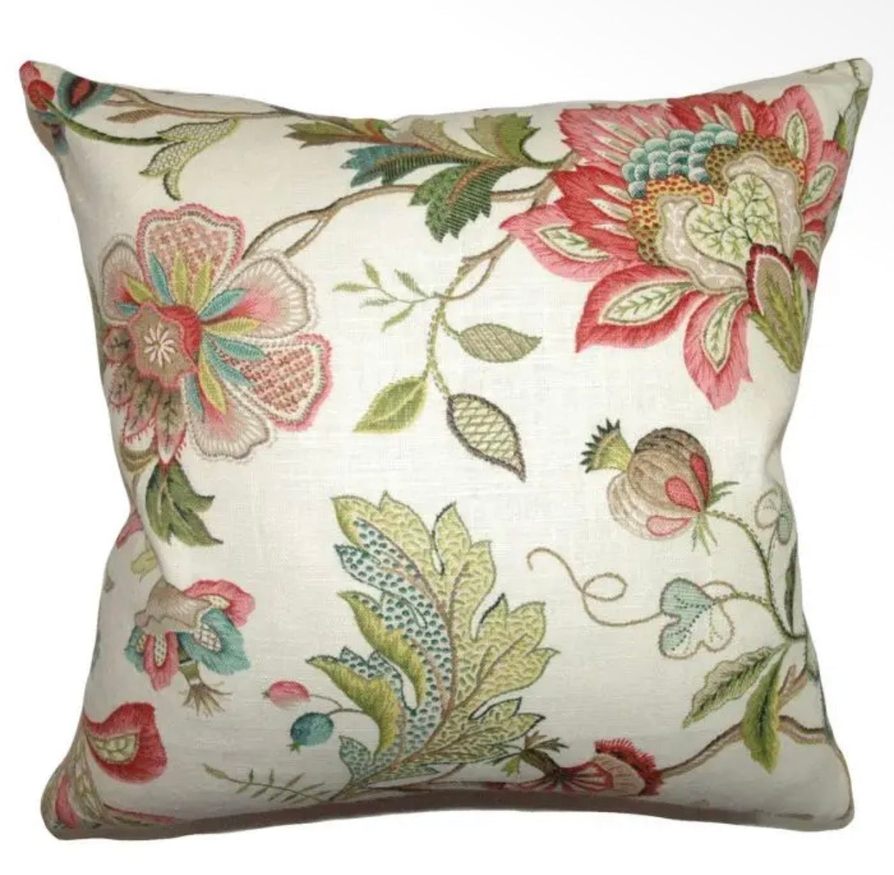 Acton Multicolor and Off White Throw Pillow 18”x18”