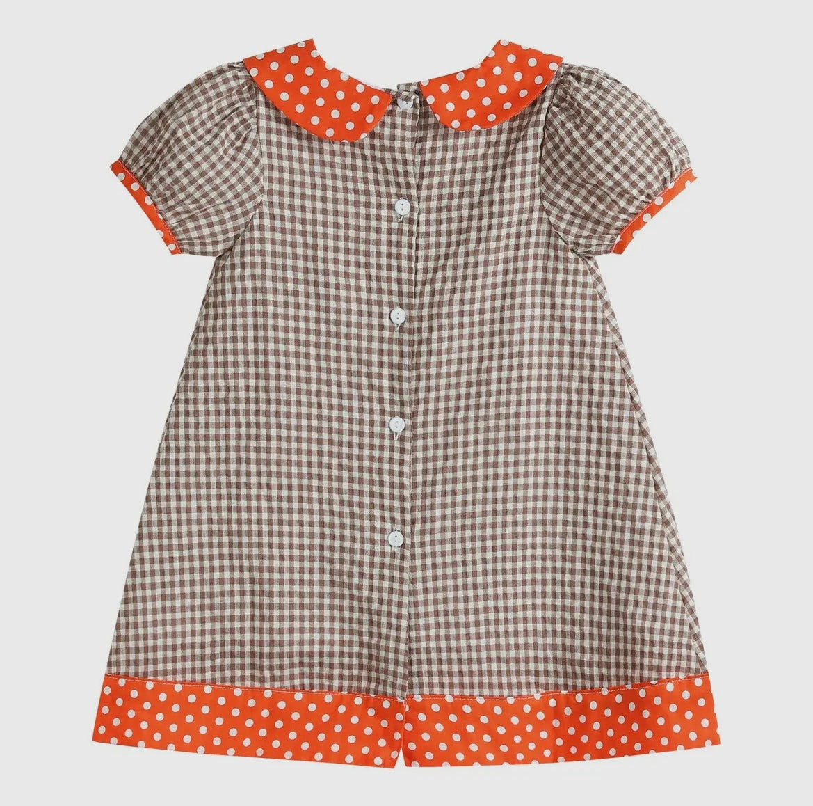 Brown Gingham A-Line Dress