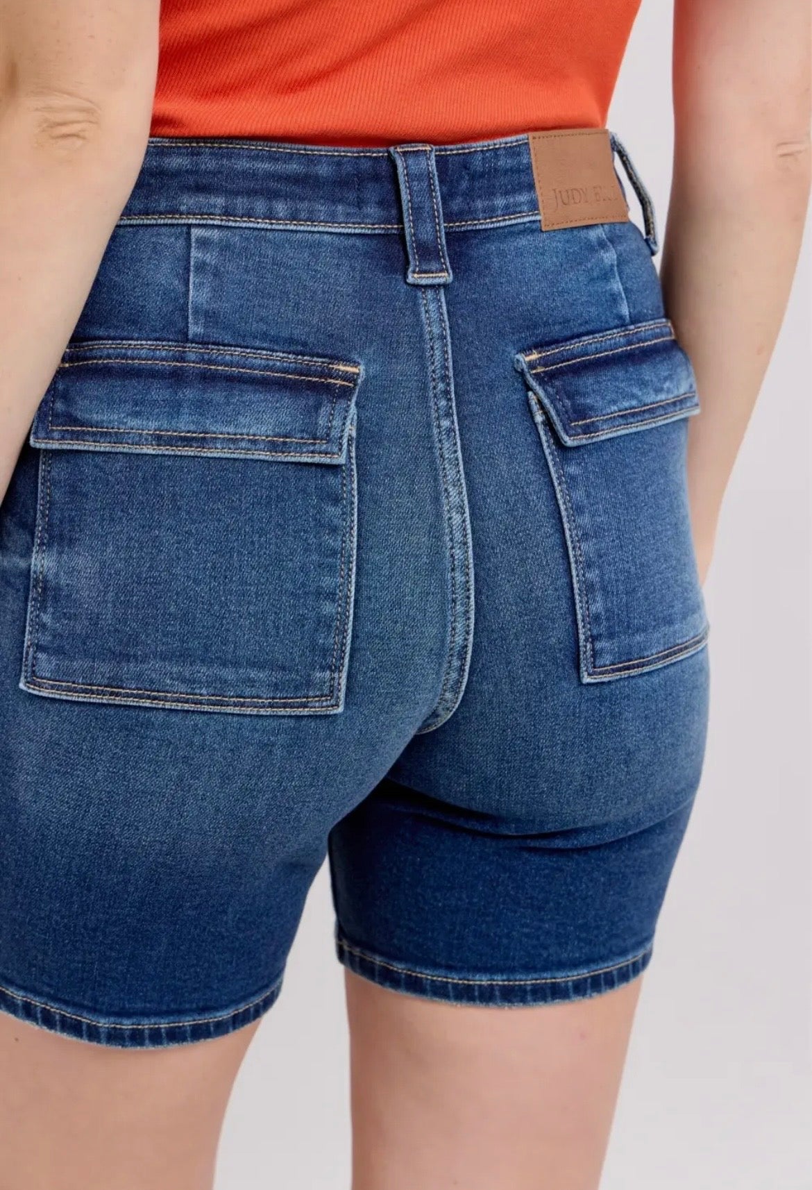 Judy Blue High Waist Bermuda Shorts With Back Flap Pockets