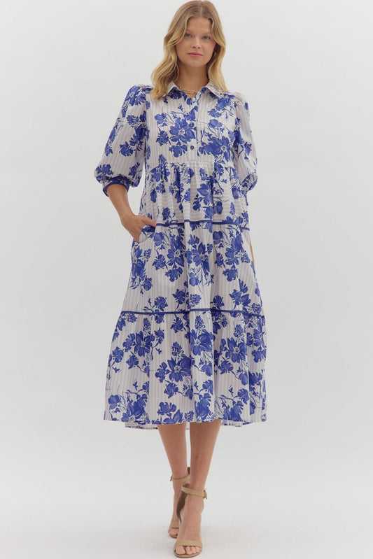 Amalia Blue Floral Dress