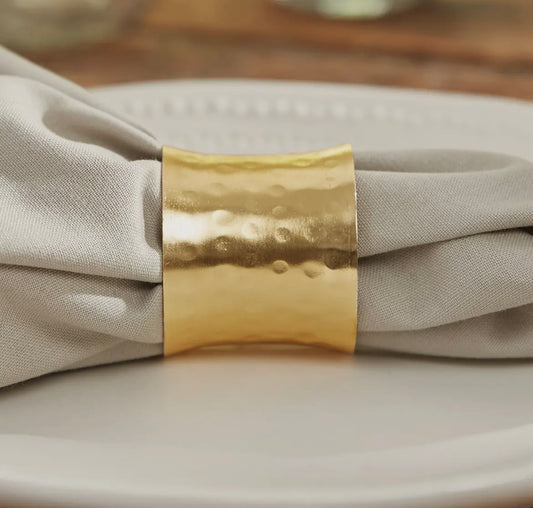 Gold Hammered Napkin Ring