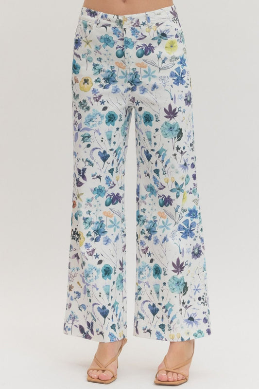Entro Blue Mix Floral Pants