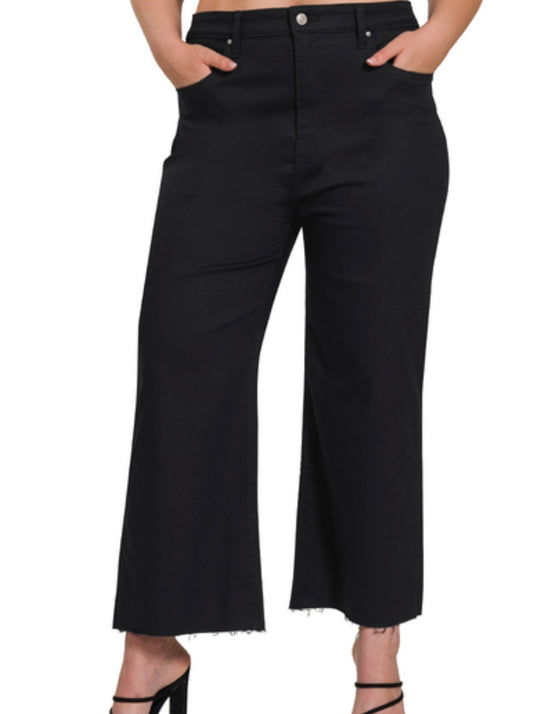 Zenana Plus Size Denim Cropped Pants