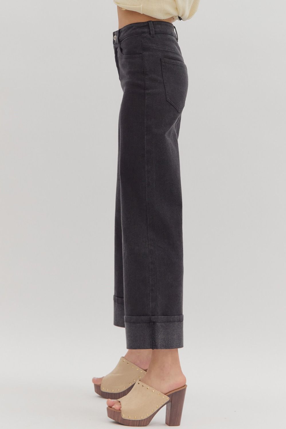 Entro Mid Rise Ankle Length Cuffed Pants