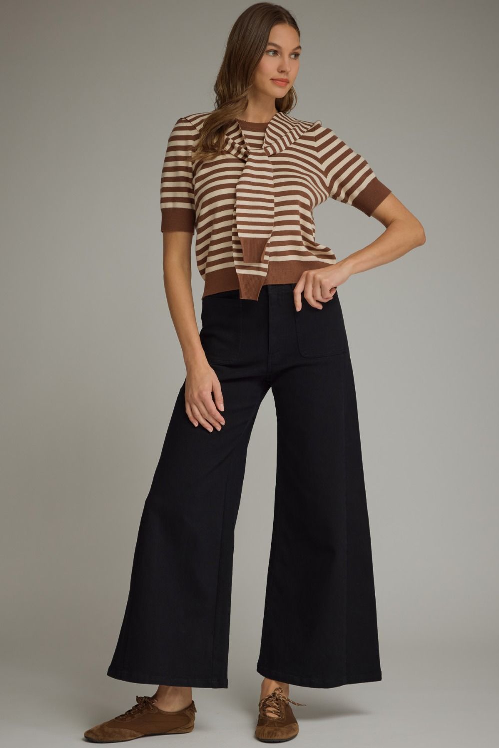 Entro Wide Leg Black Pants