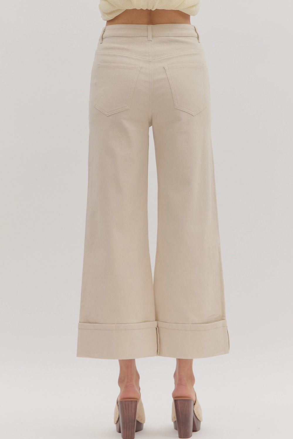 Entro Mid Rise Ankle Length Cuffed Pants