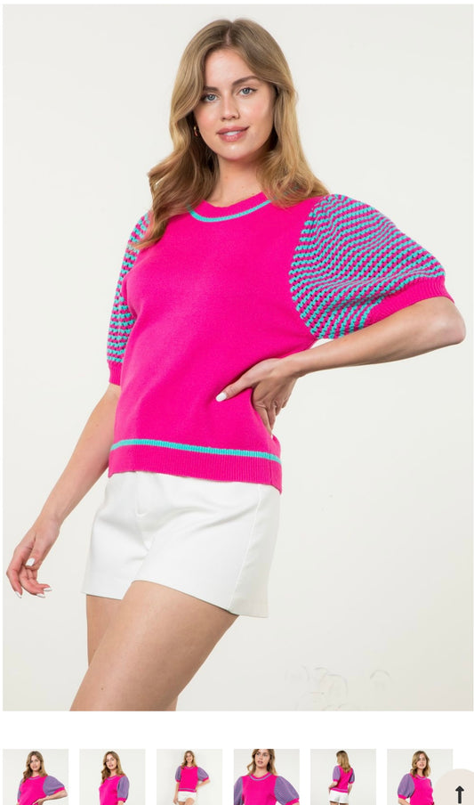 Belle Short Puff Sleeved Sweater