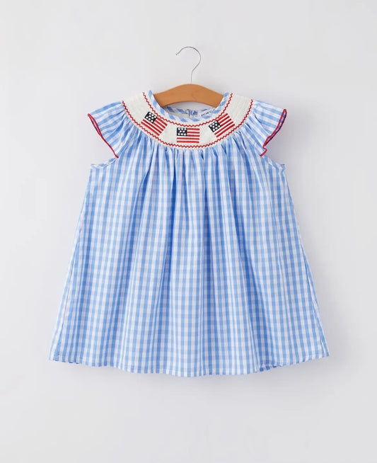 Rylee Faith 4th of July Smocked Dress