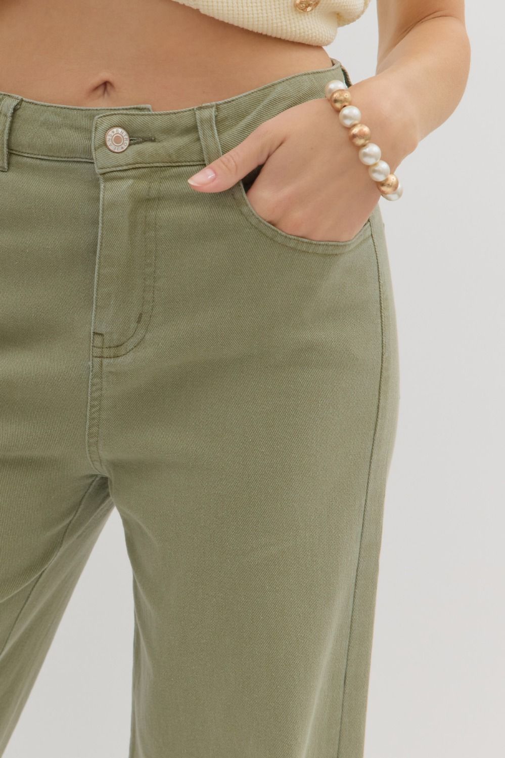 Entro Mid Rise Ankle Length Cuffed Pants