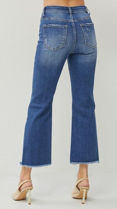 Risen High Rise Crop Straight Jeans (Plus Size Also Available)