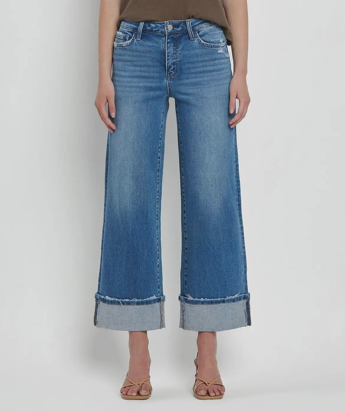 Flying Monkey High Rise Wide Cuff Jeans