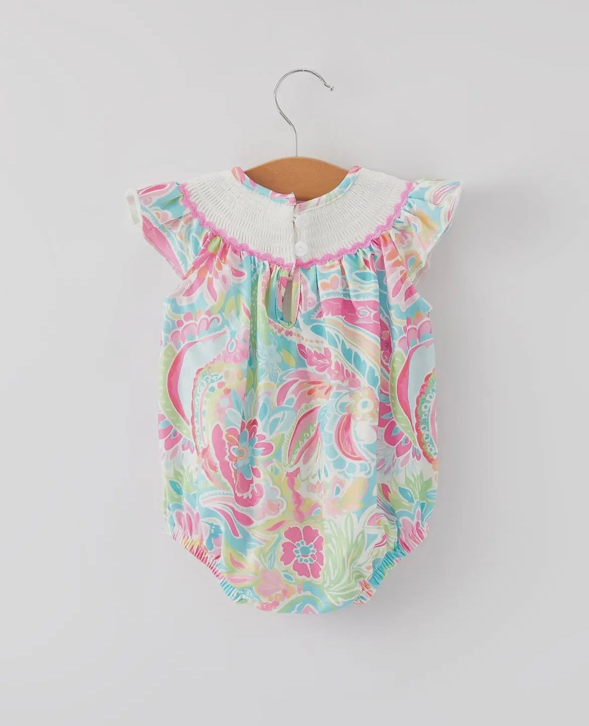 Rylee Faith Bright Embroidered Cross Romper