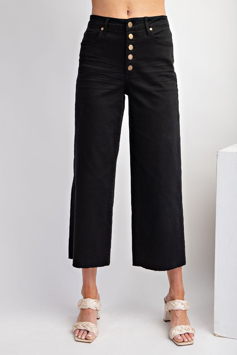 Easel Button Fly Twill Wide Bottom Pants
