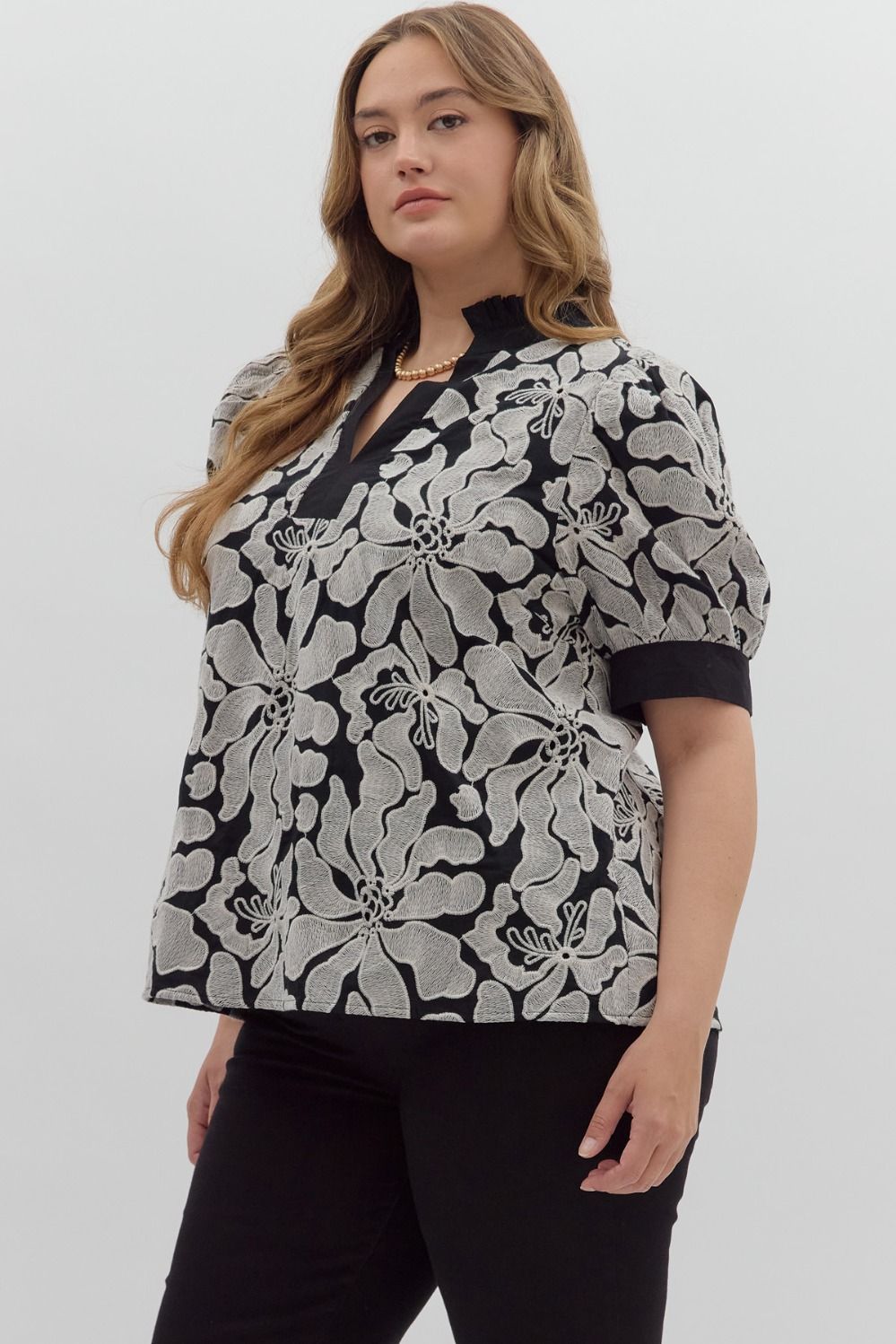 The Covington Embroidered Plus Size Top