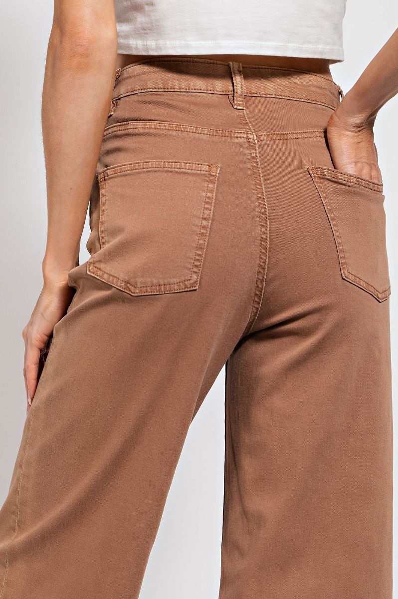 Easel Button Fly Twill Wide Bottom Pants