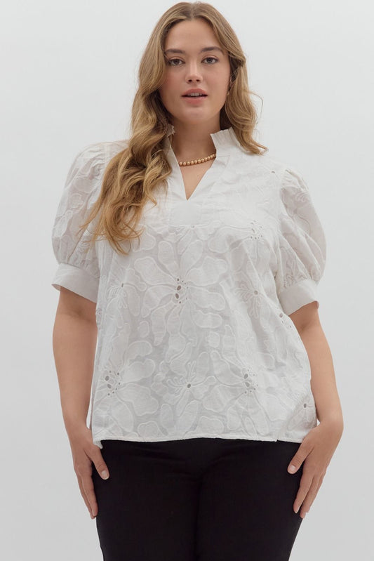 The Covington Embroidered Plus Size Top