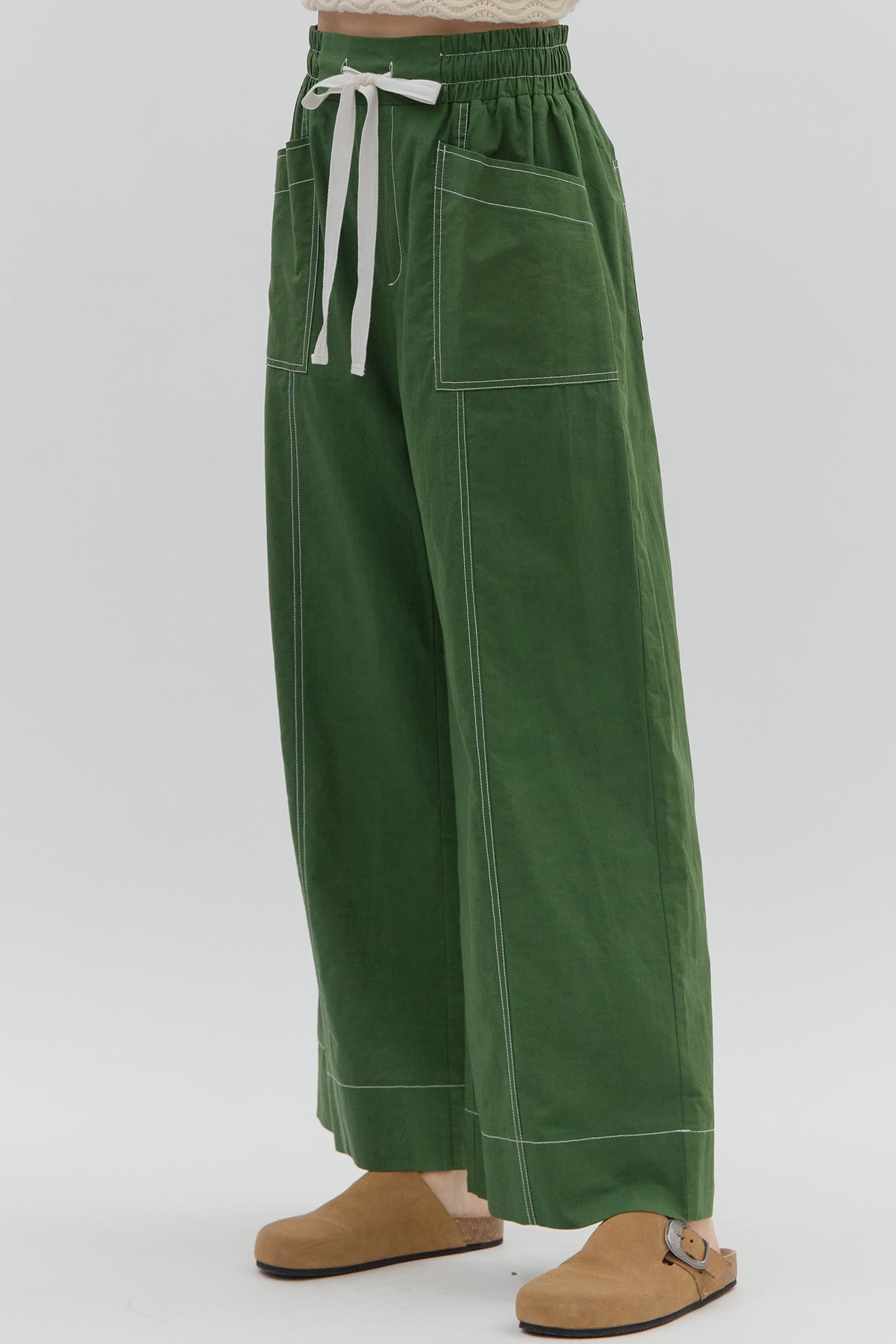 Entro Drawstring Wide Leg Pants