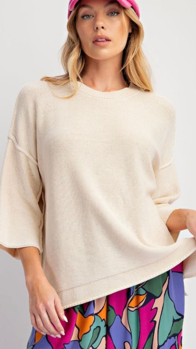 Ainsley Plus Size Casual Oversized Mineral Washed Sweater