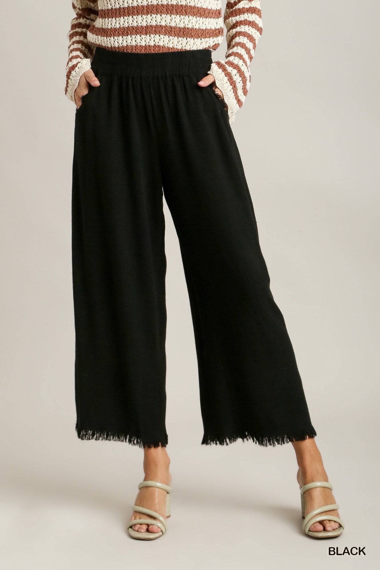 Living the Easy Life Solid Linen Wide Leg Plus Size Pants