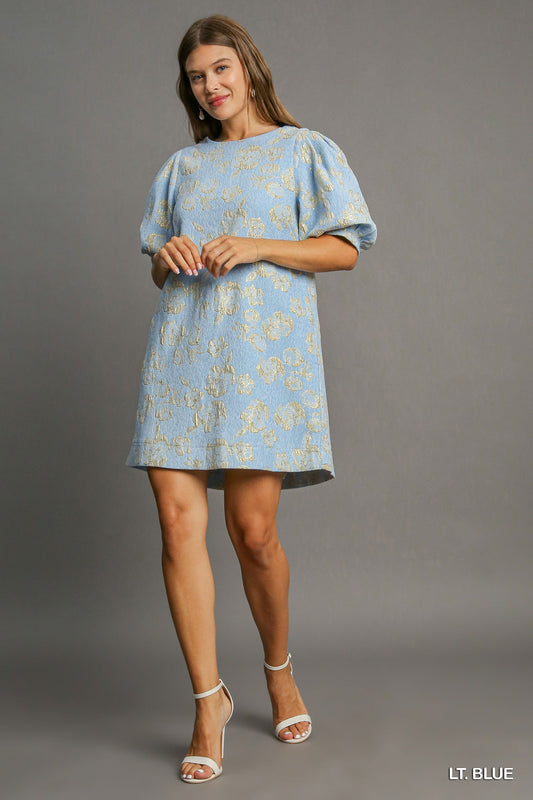 Cait Light Blue Corduroy Dress