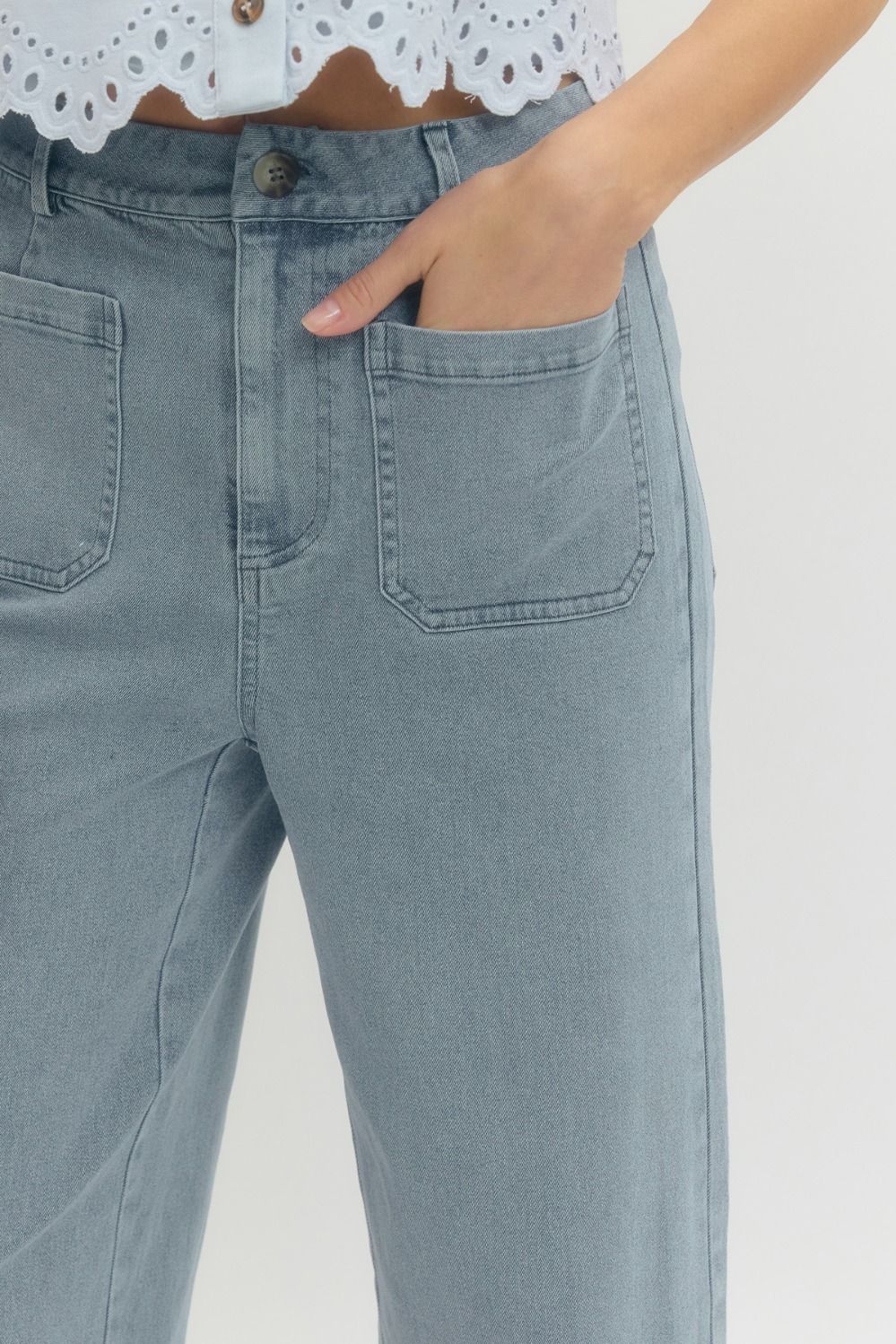 Entro Light Denim Patch Pocket Pants
