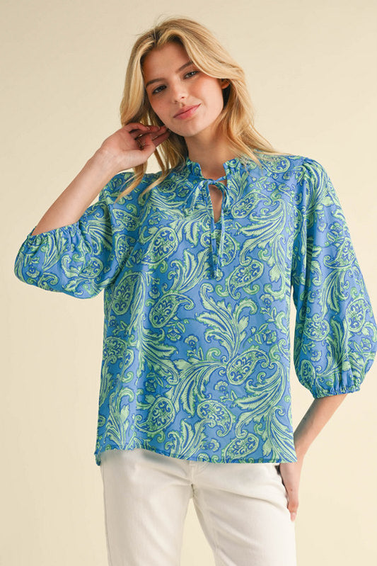 Betsy Paisley Print Top