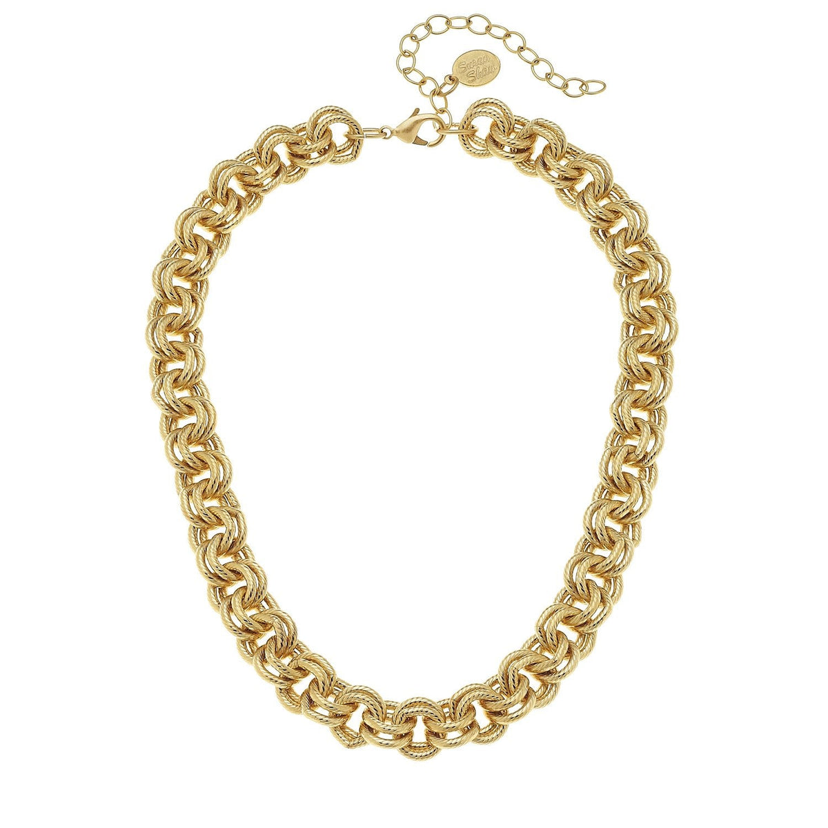 Susan Shaw Gold Double Link Chain Necklace
