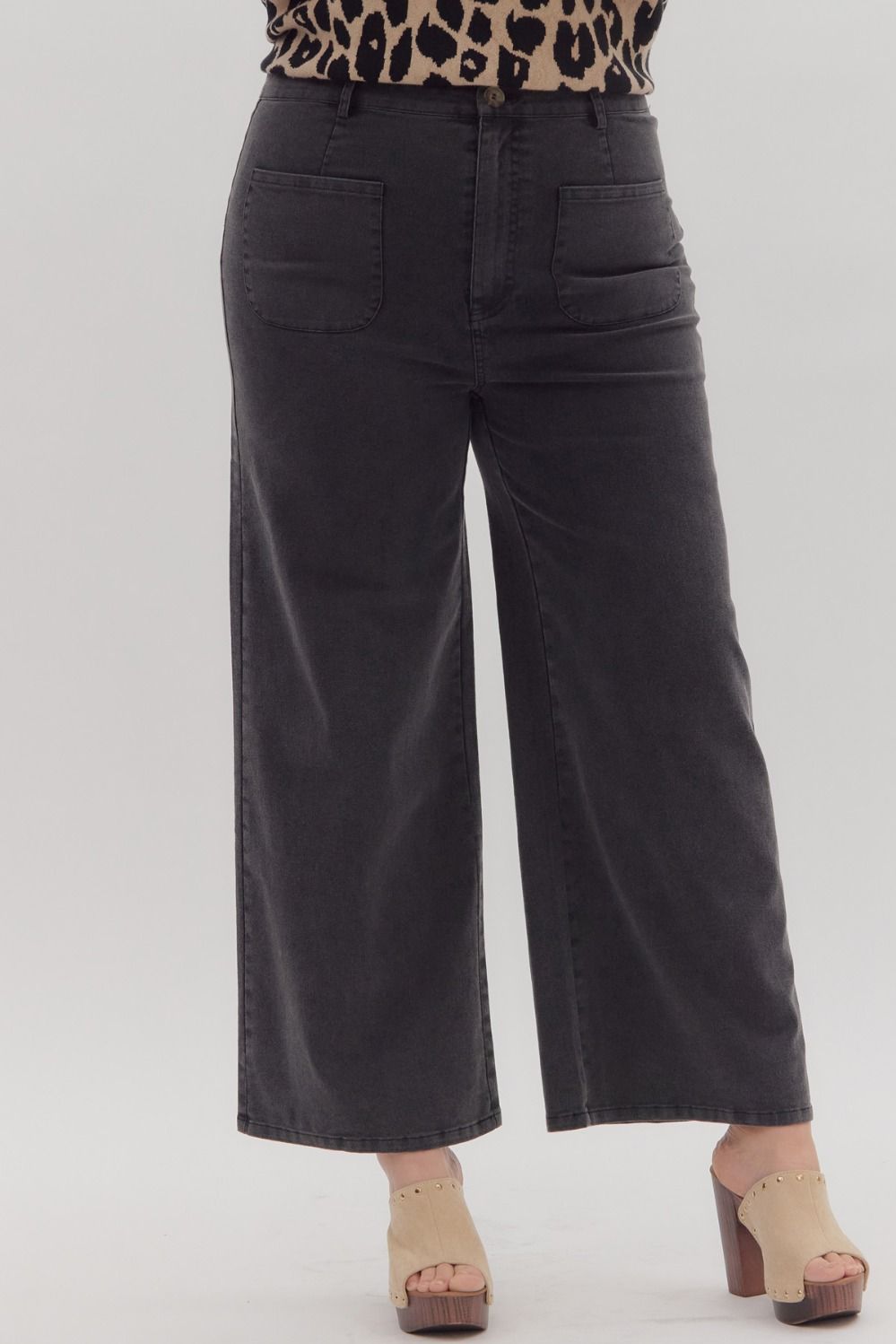 Entro Plus Size Patch Pocket Pants
