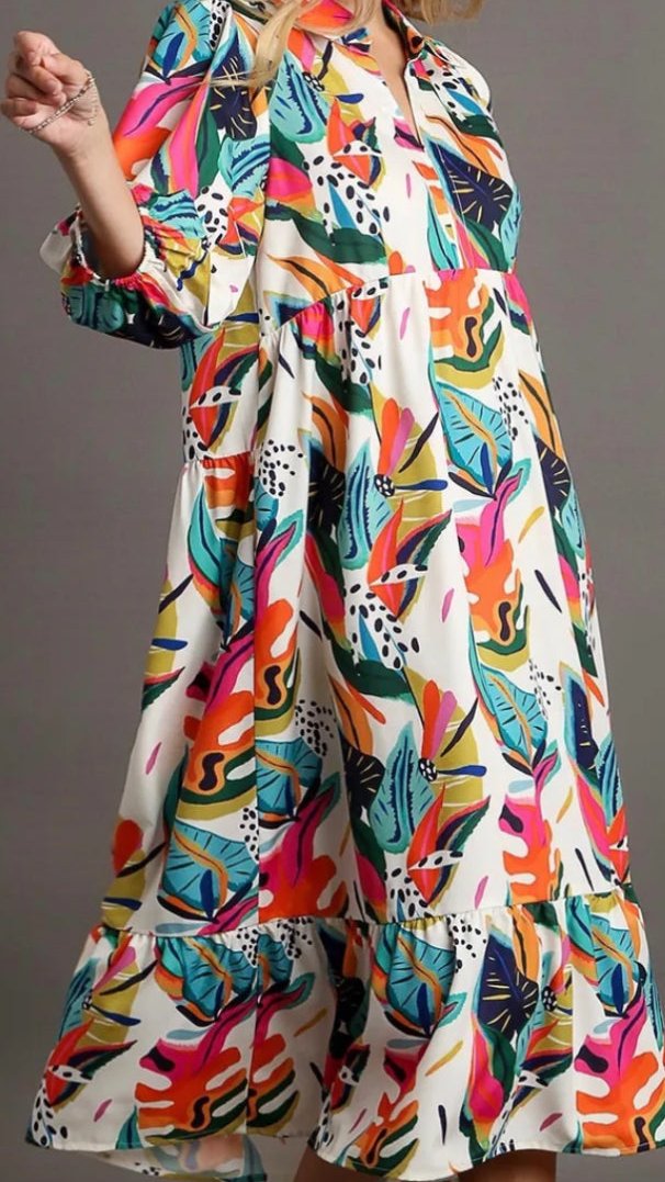 Tropical Dreams Plus Size Midi Dress