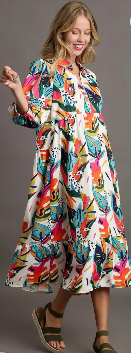 Tropical Dreams Plus Size Midi Dress