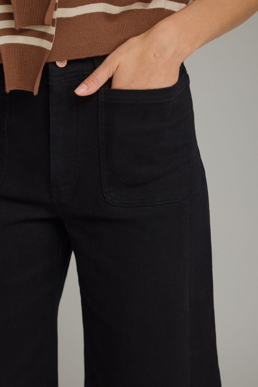 Entro Wide Leg Black Pants