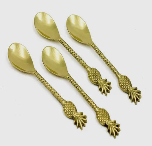 Gold Pineapple Serving Spoons