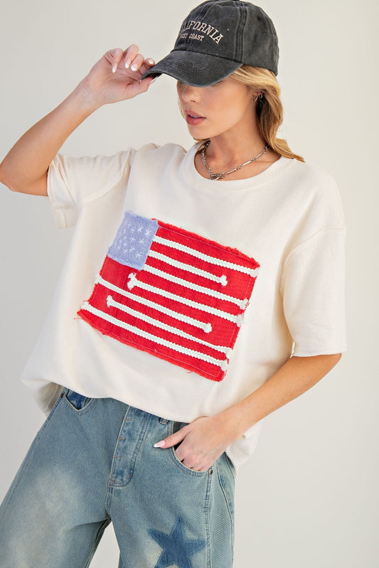 Patriotic American Flag Top