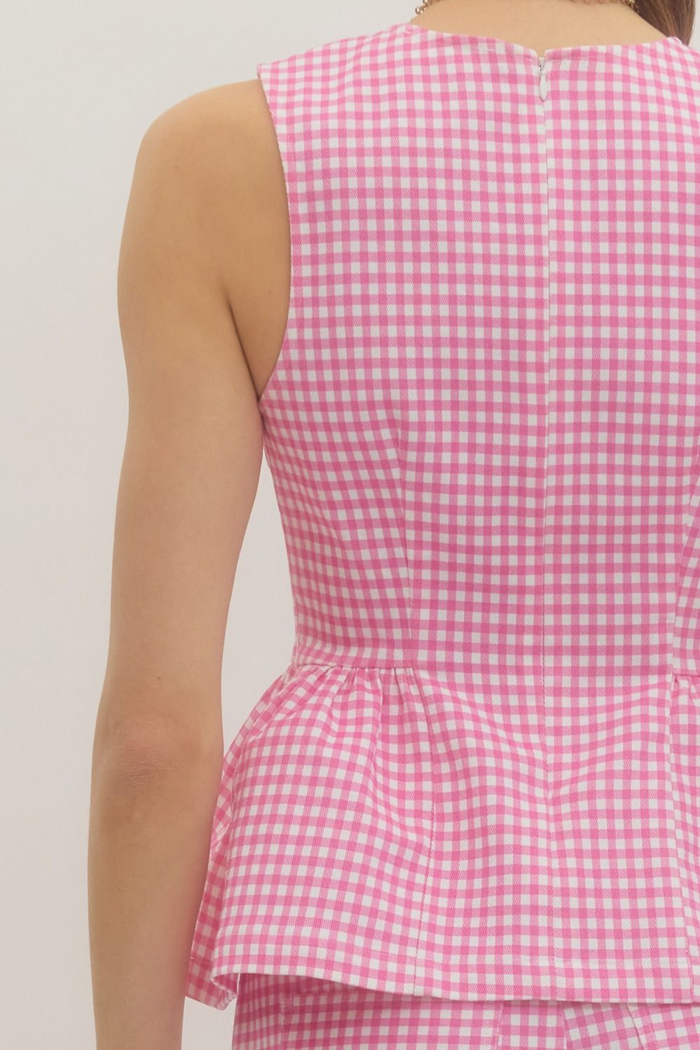 The Shayla Pink Gingham Top