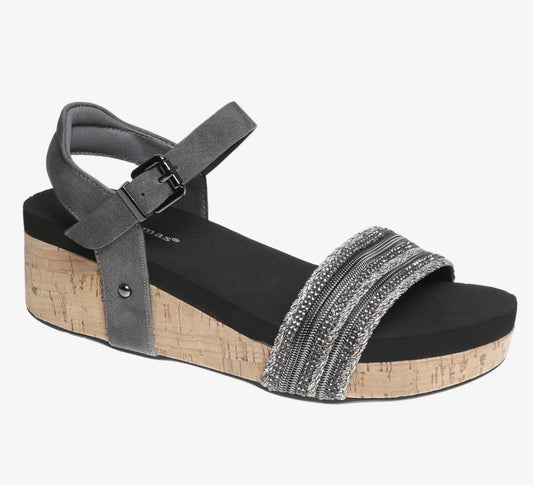 Pierre Dumas Tricia Pewter Sandal