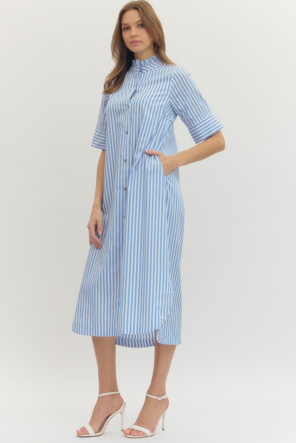 The Feagan Blue Striped Dress