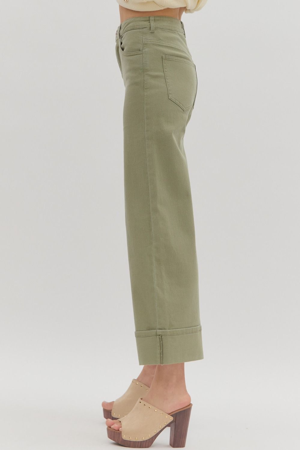 Entro Mid Rise Ankle Length Cuffed Pants