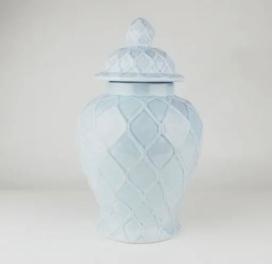8 Oak Lane Light Blue Large Textured Ginger Jar
