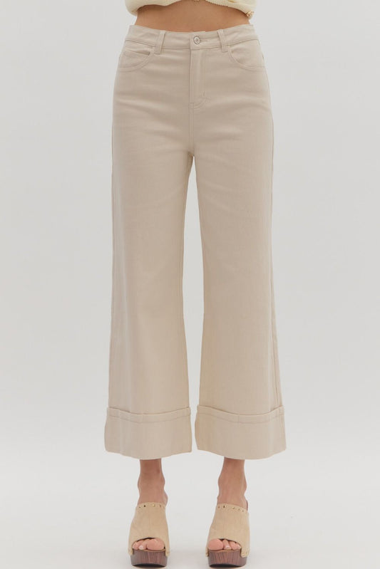 Entro Mid Rise Ankle Length Cuffed Pants